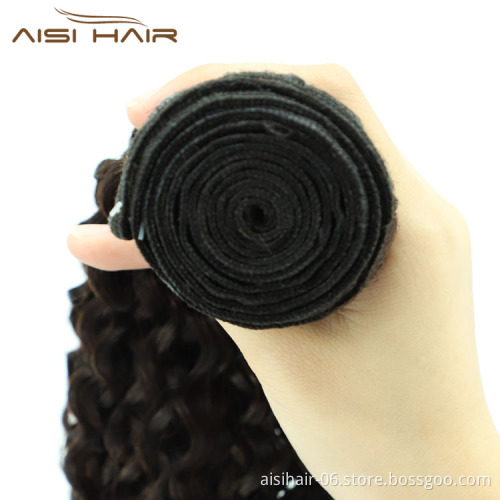 Aisi Hair Best Quality Popular Wholesale Cheap Vendor Natural Black Water Wave 100% Brazilian Human Hair Weave Bundles